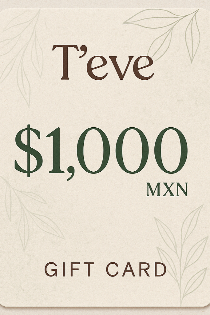 Tarjetas de Regalo logo T'eve natural $1,000 Vertical 2:3