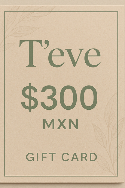 Tarjetas de Regalo logo T'eve natural $300 Vertical 2:3